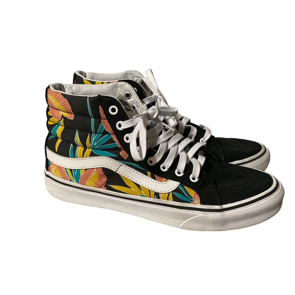 Vans Sk8 Hi Sneakers Women's Tropical Leaves Slim High Top